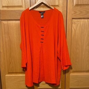 Ali Miles orange crinkle fabric pop over top size 3 XL tunic